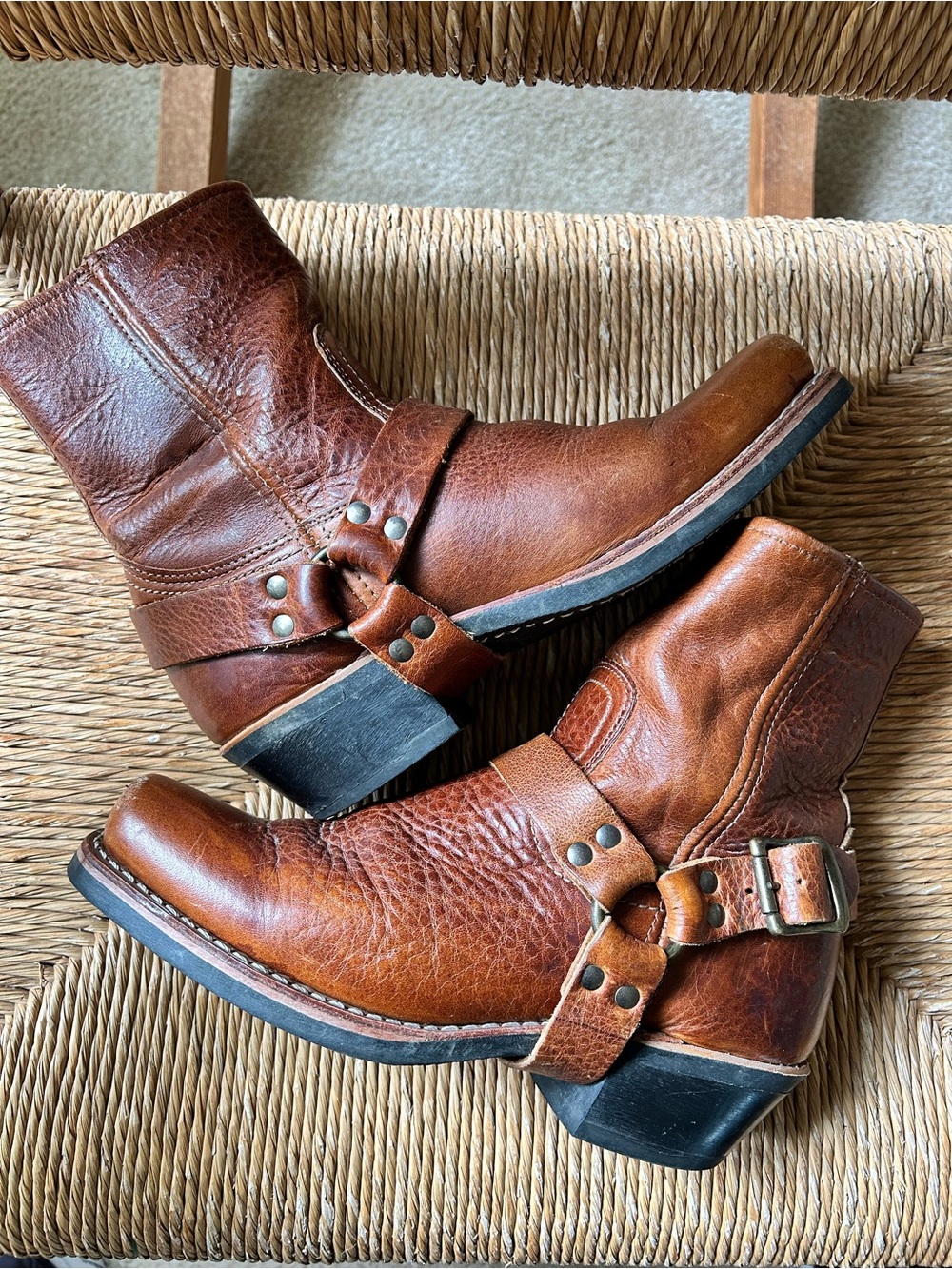 RARE Frye Snip Square Toe Cavalry Removable Harness Boot